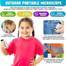 Draagbare handmicroscoop voor kinderen STEM-educatieve zakmicroscoop Thuisschoolset Biologische wetenschap Educatief speelgoed voor kinderen