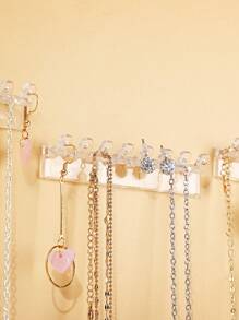 Necklace Holder, Necklace Organizer Wall Mounted With 8 Hooks, For Hanging Necklace, Jewelry, Bangles, Bracelets And Rings, Gifts For Girls And Women(3 Packs) Back To School