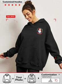 Áo hoodie Giáng sinh, Áo hoodie Giáng sinh vui vẻ, Áo hoodie Giáng sinh cho nữ, Áo nỉ trùm đầu Giáng sinh, Áo hoodie ngày lễ, Quà tặng Giáng sinh - màu đen - Xem 1