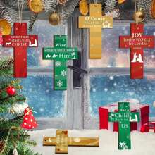 24 stuks hangende houten kruisdecoratie houten kruis kerststal ornament cadeau voor kerstmis familie en buiten, kerstdecoratie buiten, kerstcadeaus