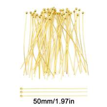 50pcs 20-50mm Stainless Steel Heads Eye Flat Head Pin Gold Silver Plated Ball Head Pins For Jewelry Findings Making Accessories - DIY Jewelry Pins - View 14