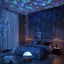 水波投影灯 - 遥控，便携式迷你创意照明，具有多色闪烁水波纹效果，适合各种场景的玩具 - 理想的礼物选择 - 多色光 - 查看 1