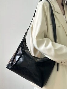 Túi Tote Thời Trang Mới 2024 Cho Nữ, Túi Xách Đi Làm Thường Ngày Sức Chứa Lớn, Túi Xách Đeo Vai Đa Năng - màu đen - Xem 1