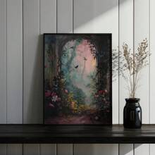 1pc Unframed Gothic Style Black Swan Art Retro Poster Dark Academia Moody Vintage Painting Canvas Print Wall Picture Ideal Gift For Dorm,Apartment,Living Room,Bedroom,Home Decoration