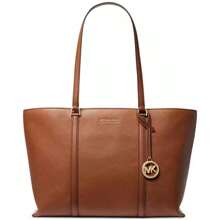 Michael Kors Temple Large Leather Tote - Luggage - View 3