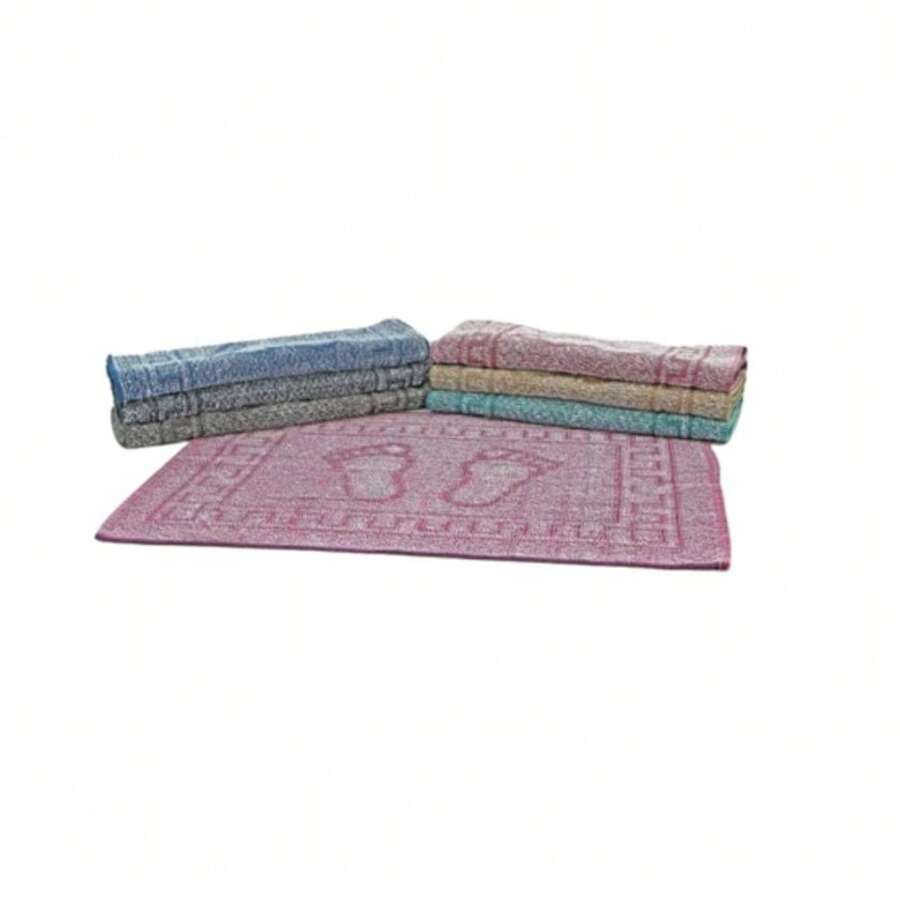 Kit 2 Bathroom Floor Mat Large Floor Towel 100% Cotton Great Absorption Orchid - Màu sắc đa dạng - Xem 1
