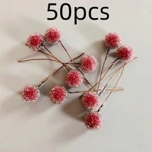 10/30/50/100 件红色蘑菇微型景观装饰，彩色泡沫人造浆果配件