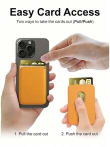 Ví đựng thẻ điện thoại từ tính có Magsafe, Phụ kiện ví đựng Mag Safe cho điện thoại 16 15 14 13 12 Pro/Pro Max/Plus/Mini Safe Case Series Túi đựng điện thoại - trái cam - Xem 4