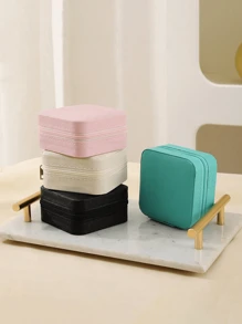 1 pieza Mini organizador de joyería, organizador de joyería de viaje con cremallera, estuche de regalo para damas, estantería multiusos para exhibición de joyas, apto para anillos, colgantes, aretes, collares y talla grande. - Caja de regalo adecuada para niñas y damas, caja de regalo de Halloween, caja de regalo de Navidad, organizador de maquillaje de verano, vacaciones, decoración del hogar, accesorios para el baño, de vuelta a la escuela