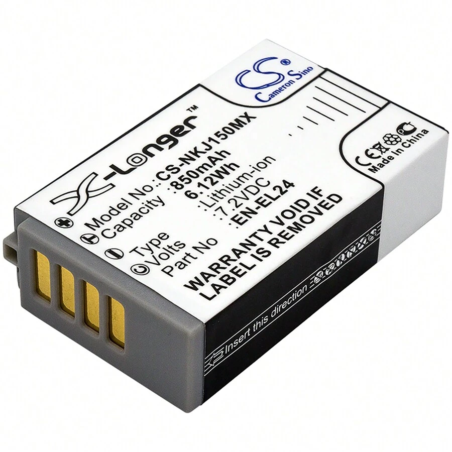 Battery For Nikon 1 J5 EN-EL24 VFB11901 3790 Mirrorless Camera CS-NKJ150MX 850mA