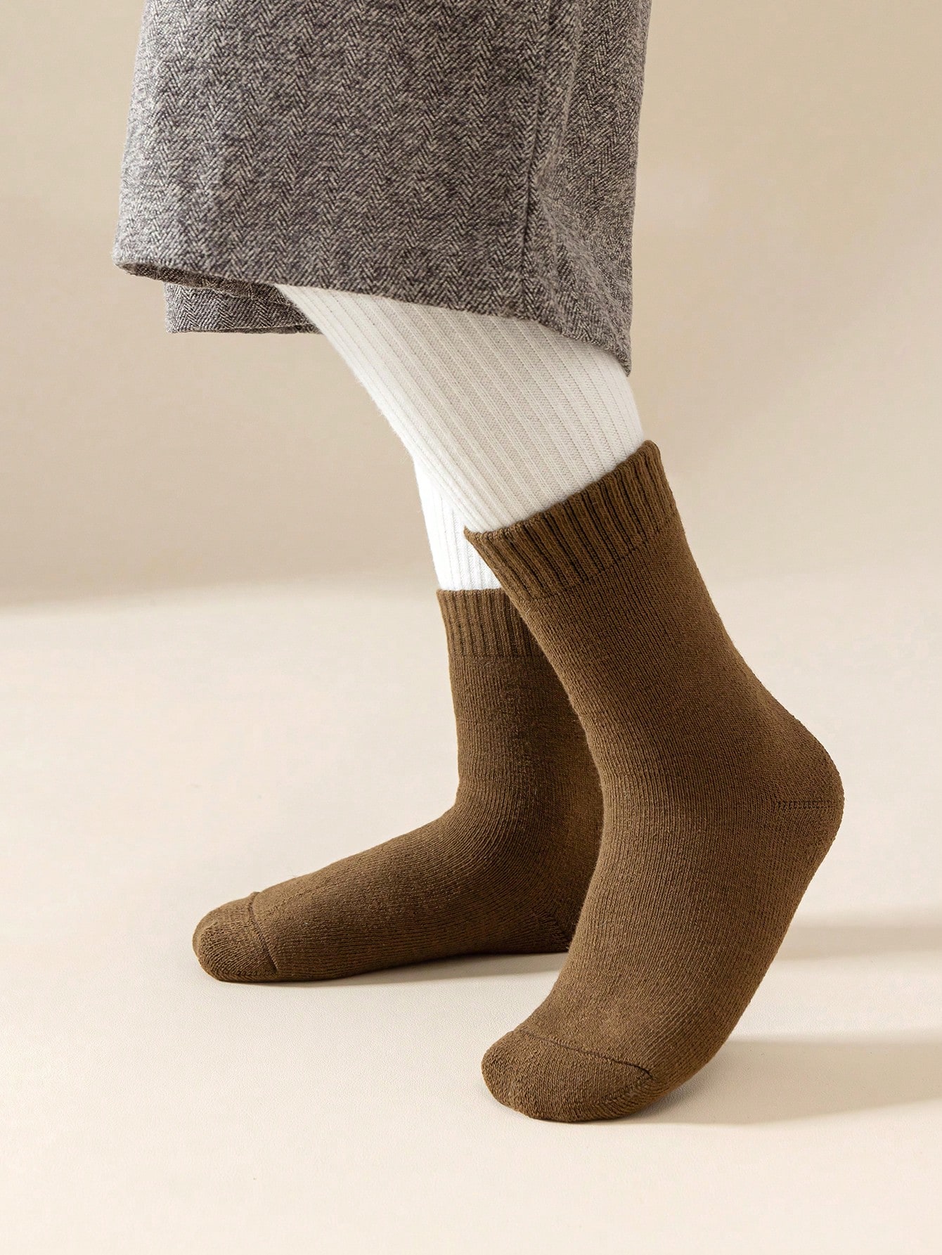 5 أزواج جوارب طاقم للأطفال، جوارب صلبة ذات لون واح...