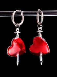 1Pair Gothic Vintage Sword Alloy Earrings For Women Man Fashion Cool Punk Rock Party Jewelry Accessories Gift Fantasy Cross Dagger Ear Hooks