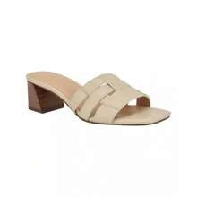 Sandalias de vestir de punta cuadrada con slip-on para mujer - cuero marfil - Ver 5