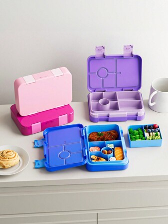 1 Pieza Caja de Bento de ABS, Caja de Almuerzo para Guardería, Contenedores de Caja de Almuerzo, Fácil de Limpiar, Compartimentos Desmontables (Excluyendo Tenedores y Cucharas)