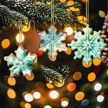 1 cái Đồ trang trí Giáng sinh hình bông tuyết Acrylic Mặt dây chuyền treo Trang trí cây thông Noel - Nhiều màu - Xem 1