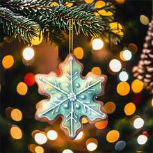 1 cái Đồ trang trí Giáng sinh hình bông tuyết Acrylic Mặt dây chuyền treo Trang trí cây thông Noel - Nhiều màu - Xem 5