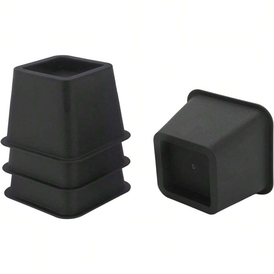 4 Pcs Bed Riser Premium Chair Risers, 3 Inch Heavy Duty Furniture Raisers Stand, Elephant Feet Aid Raising Lifting For Couch Feet Desk Leg Block Plastic Square For Sofa Bedpost - Variant1 - View 1