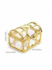 1pc European Style Mini Treasure Box, Wedding Candy Box, Gold Gift Box Suitable For Making Wedding Gifts, Creative Gift Storage Box - Gold - View 8