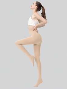 1/2/5 双塑身紧身裤透明袜子紧身裤，黑色，春/秋/冬，无缝控制上衣连裤袜 - 彩色 - 查看 3