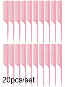 20/10/5 件鼠尾梳挑梳塑料美发梳防静电发型梳适用于理发店家庭使用（尾梳 20 件套、发刷、梳子、美发工具、美发产品和配件适用于理发店美容旅行必需品、返校、旅行度假必需品、女士发饰、刷子、发刷、边缘刷、刷头发、发梳、梳头发、顺发刷、球刷、迷你发刷、发刷套装、木梳、发刷、刷子、梳子、光滑后刷、发刷、边缘刷、刷头发、发梳、发刷套装、梳头发、迷你发刷、顺发刷、发刷、美发产品、美发工具、美发用品、护发、卷发刷、理发师、理发配件、美发设备、旅行必需品、发型、美发 - 粉色 - 查看 11