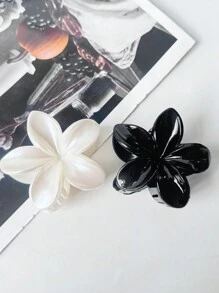 2 piezas Pinzas para el cabello de mujer grandes de acrílico con flor, elegante y elegante pinza personalizada para moño y recogido, accesorio de cabello con decoración floral, versátil para uso diario