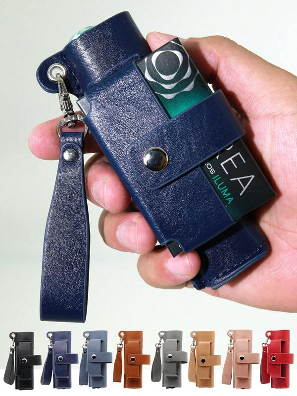 1 pieza Funda de unicolor de alta gama para mujer, estuche de almacenamiento portátil adecuado para cartuchos de cigarrillos IQOS ILUMA I ONE y cigarrillos, de moda, elegante y ahorra espacio