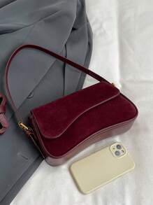 1件 BEIKAMU 秋季新款时尚复古小众设计手提包，高品质面料，优雅百搭 - 酒紅色 - 查看 8