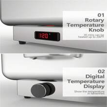 2 Pack Electric 9 QT Chafing Dishes Buffet Set,Stainless Steel Buffet Servers And Warmers Digital Display Temperature Warming Tray Food Warmer For Parties Weddings Caterings - 銀色 - 1 x 1/1 + 2 x 1/2 平底鍋 - 查看 4