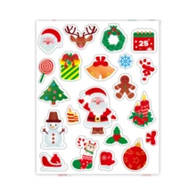 Bộ 10 miếng dán Giáng sinh - Ông già Noel hoạt hình & Các yếu tố lễ hội, Dùng làm quà tặng và đồ thủ công DIY, Miếng dán giấy không dính, Dùng một lần, Trang trí bằng pha lê, Hoàn thiện mờ, Thích hợp cho bề mặt nhựa - Dùng cho máy tính xách tay, điện thoại, xe máy, bình nước - Nhiều màu - Xem 8
