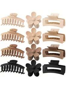 1/4/12 Stück tropisches Muster, lässig elegante ABS Harz süße Haarklammer Accessoires, geeignet für alle Jahreszeiten, Herbst Haarklammern, Blumen Haarspangen, Herbst Dekor Accessoires für Frauen, Blumenklammern Winter für Urlaubsoutfits Frau