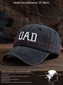1 Stück Herren Outdoor lässige Mode "DAD" Silhouette Hund spazierengehen Grafik weich & atmungsaktiv verstellbare Baseballkappe, geeignet für den täglichen Gebrauch