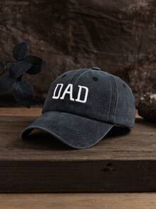 1 Stück Herren Outdoor lässige Mode "DAD" Silhouette Hund spazierengehen Grafik weich & atmungsaktiv verstellbare Baseballkappe, geeignet für den täglichen Gebrauch