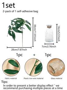 1 bộ (2 cái/3 cái) Mô phỏng cành cây xanh + bình hoa kết hợp trang trí nhà phòng khách hiên nhà bàn ăn văn phòng giá sách tiệc - Nhiều màu - Xem 11