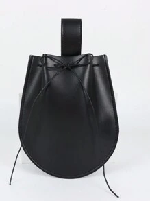 2PCS Faux Leather Medieval Knight Belt Waist Bag Set Renaissance Belt Pouch COSPLAY Props - Black - View 4