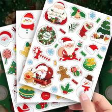 Bộ 10 miếng dán Giáng sinh - Ông già Noel hoạt hình & Các yếu tố lễ hội, Dùng làm quà tặng và đồ thủ công DIY, Miếng dán giấy không dính, Dùng một lần, Trang trí bằng pha lê, Hoàn thiện mờ, Thích hợp cho bề mặt nhựa - Dùng cho máy tính xách tay, điện thoại, xe máy, bình nước - Nhiều màu - Xem 1