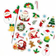 Bộ 10 miếng dán Giáng sinh - Ông già Noel hoạt hình & Các yếu tố lễ hội, Dùng làm quà tặng và đồ thủ công DIY, Miếng dán giấy không dính, Dùng một lần, Trang trí bằng pha lê, Hoàn thiện mờ, Thích hợp cho bề mặt nhựa - Dùng cho máy tính xách tay, điện thoại, xe máy, bình nước - Nhiều màu - Xem 3