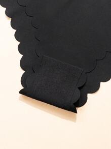 Bộ 5 chiếc quần lót bikini màu trơn gợi cảm, không đường may, viền bèo nhún, thoáng khí, co giãn, thích hợp mặc hàng ngày cho nữ, món đồ lót thiết yếu dành cho phái nữ. - màu đen - Xem 6