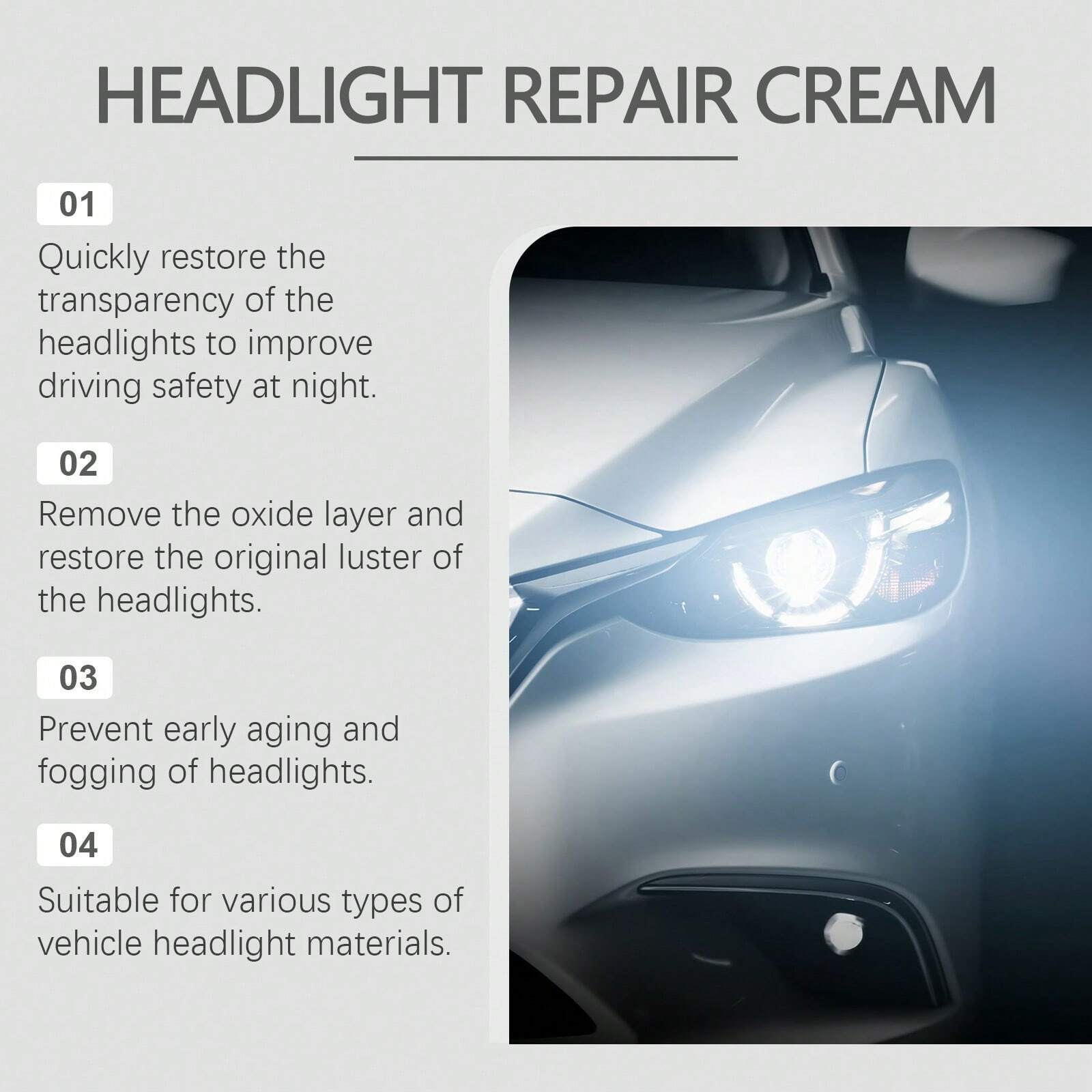 Car Headlight Repair And Polishing Kit Refurbished Coating Maintenance