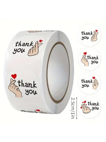 500pcs Heart-Shaped "Thank You" Stickers - Perfect For Gift Packaging, Envelope Sealing, And Business Packaging