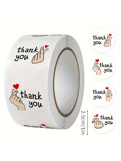 500pcs Heart-Shaped "Thank You" Stickers - Perfect For Gift Packaging, Envelope Sealing, And Business Packaging