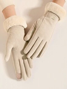 1 Paio di guanti invernali sportivi caldi, guanti antivento impermeabili e antifreddo per ragazza adolescente, adatti per guida, touch screen (12-18 anni)
