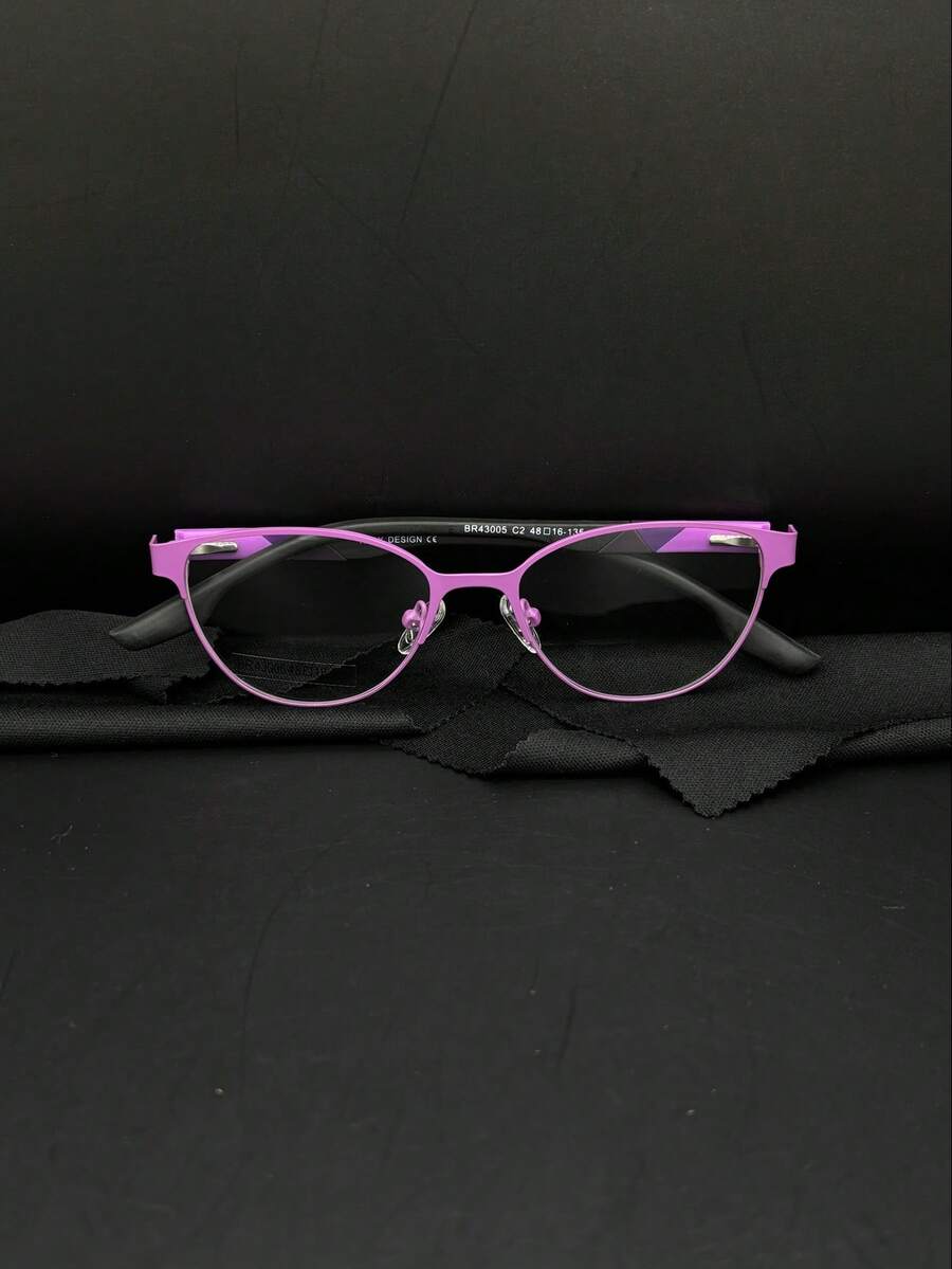 Children's Glasses For Girls, Cat Eye, Metal, Rubberized TR Temples, Resistant, 6-12 Years Old, 43005 - 粉色 - 查看 1