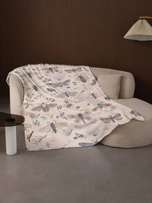 1 件柔软舒适的法兰绒毯子，带昆虫图案，适合沙发或床，是送给家人和朋友的完美日常放松礼物 - 彩色 - 查看 12