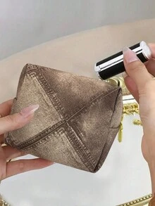 小化妆包，拉链储物袋，旅行盥洗袋，零钱包，化妆品储物盒，防水可爱旅行盥洗袋，适合女性和女孩化妆包。多种图案选择学校用品旅行必需品袋化妆包假日必需品化妆包化妆包化妆包美容 - 棕色 - 查看 1