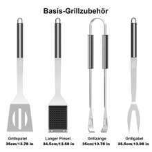 25-Teiliges BBQ Grillbesteck Tool Set aus Edelstahl, mit Grillkoffer und Grillmatte, für Gartengrillfeste, Party, Festsfeiern, Geburtstag, Camping, Geschenk