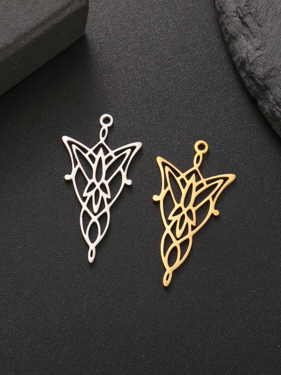 1 件不锈钢复古蝴蝶吊坠，可制作耳环、项链、钥匙扣、珠宝 DIY、送给朋友的礼物 - 復古系列 - 查看 1