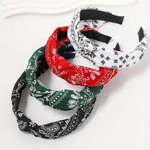 1 chiếc khăn Bandana họa tiết Paisley Bohemian cổ điển dành cho nữ - Băng đô Bandana thắt nút bản rộng, nút thắt chun ở trên, chống trượt - Nhiều màu - Xem 7