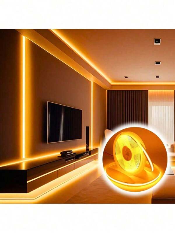 Fita Cob 3528 360/m Leds 12v 5 Metros 8w/m IP20 Teto Rebaixado Perfil Sanca Móveis Escada FONTE NÃO INCLUSO