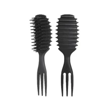 1 pieza Peine de cojín de aire ovalado con mango, cepillo de definición de estilo de material de paja de trigo, cepillo desenredante, peine profesional para peinado, cepillo de definición de rizos rebotantes, para cabello rizado, liso, mujeres, niños. - Multicolor - Ver 12