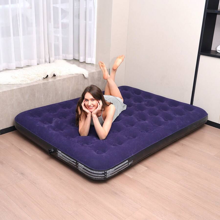 Air Mattresses, Foldable Blow Up Air Mattresses With Flocked Top